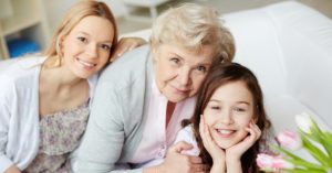 grandmother with granddaughters
