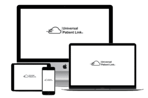 Universal Patient Link logo on multiple devices